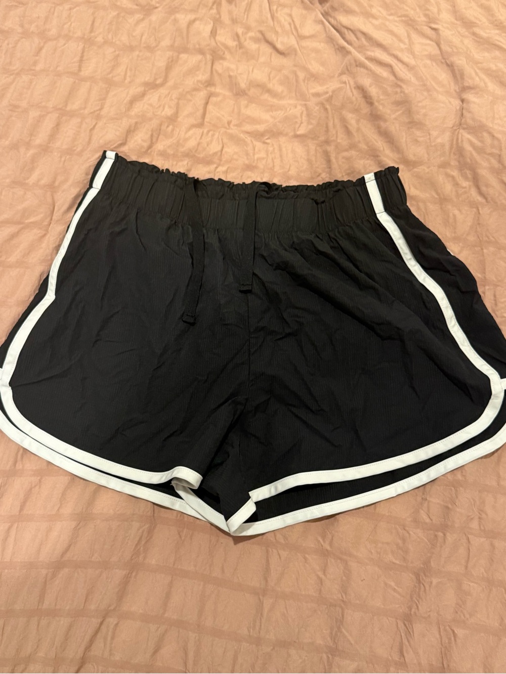 all in motion Black Athletic Shorts with White Trim